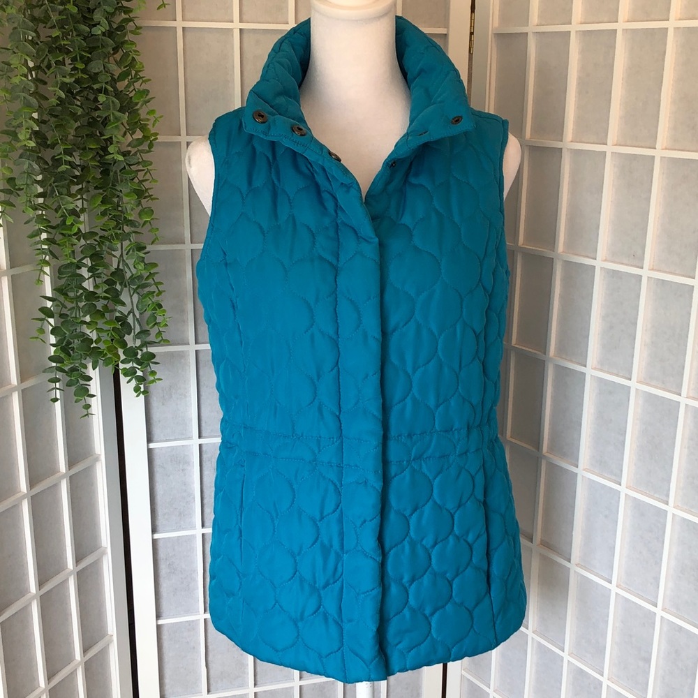 IZOD Women's Quilted Teal Blue Outerwear Vest, Size SP